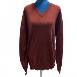 Orvis Mens 100% Merino Wool Sweater V Neck Pullover XXL